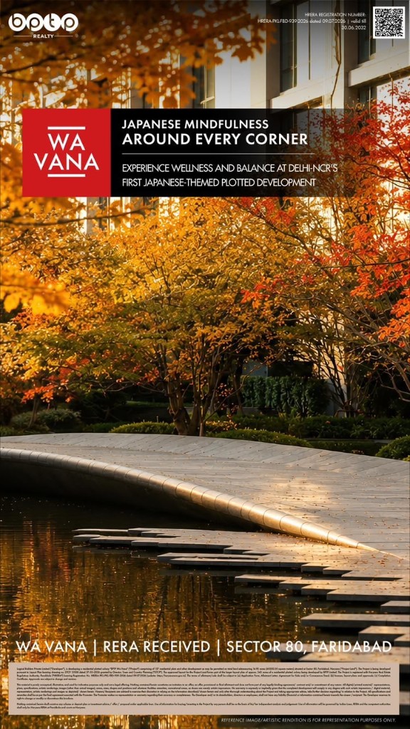 Artistic impression of gardens and water at Wa Vana, Sector 80, Faridabad